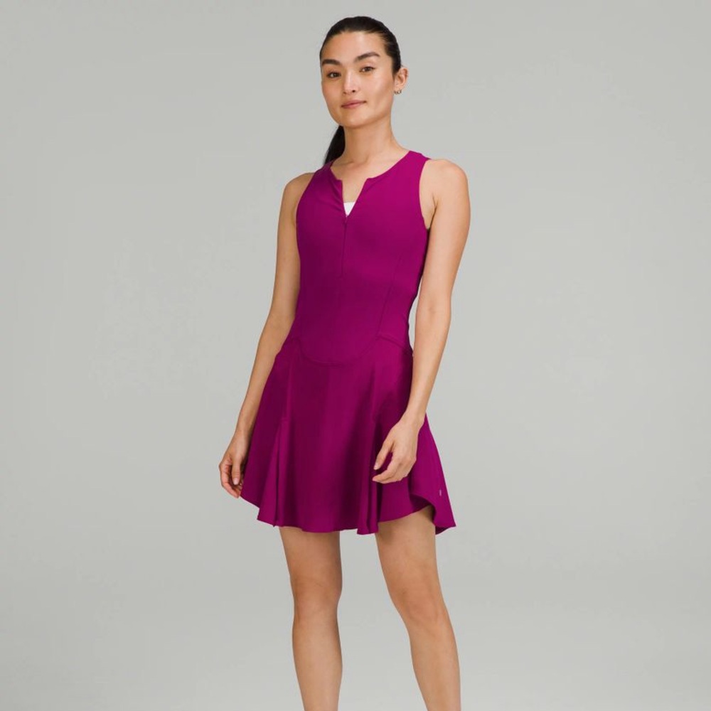 Lululemon Everlux Short-Lined Tennis Tank Top Dress 6" Magenta Purple